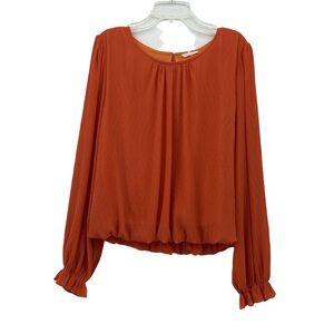 JODIFL Orange Long Sleeve Blouse